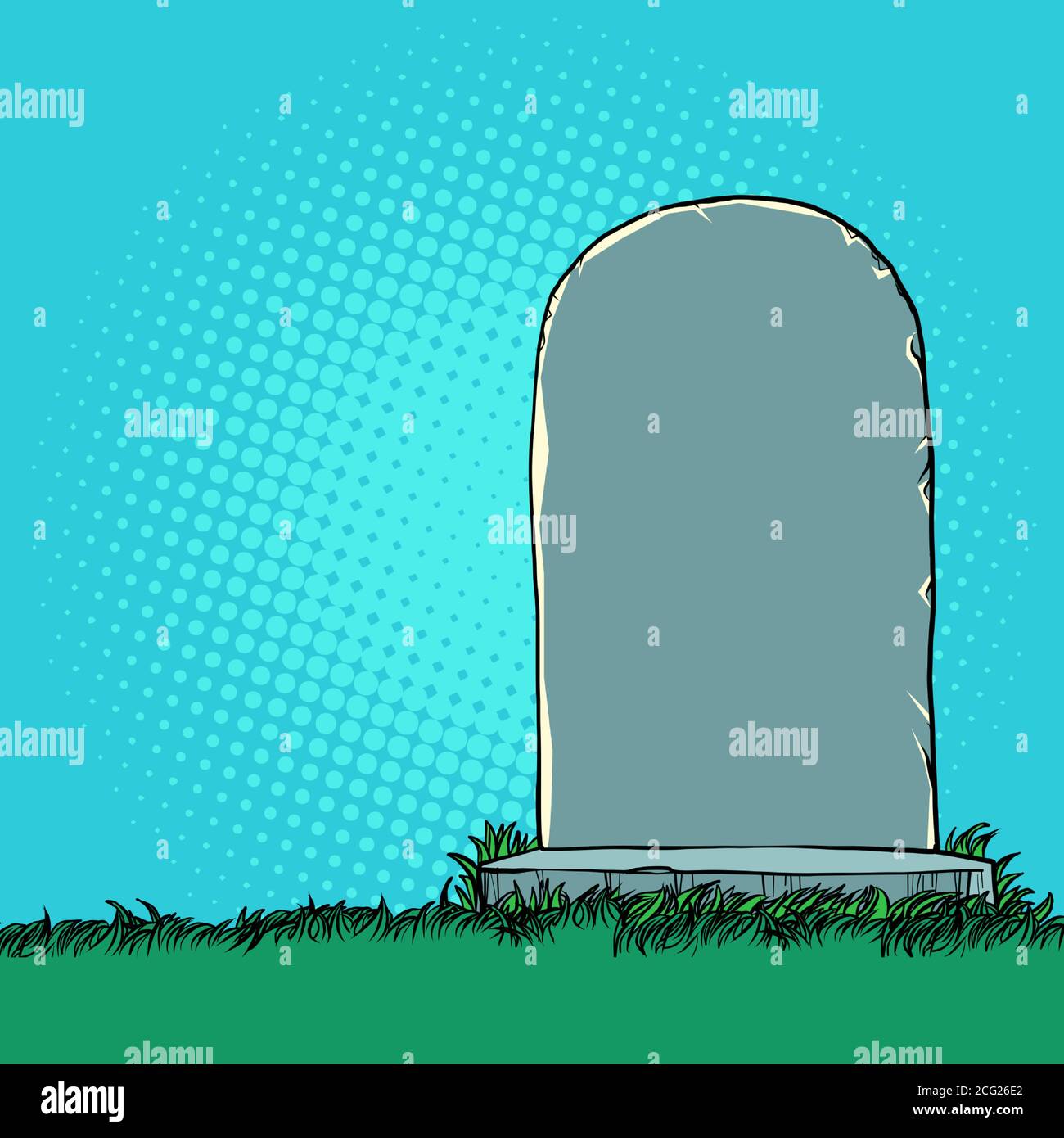 Tombstone monument in the cemetery Stock Vector