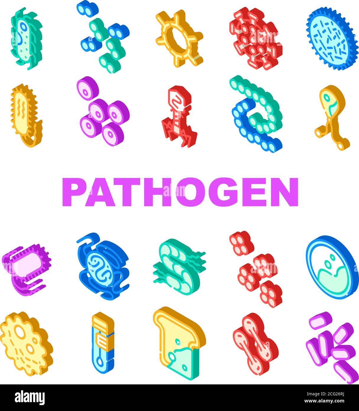 Pathogen Virus Disease Collection Icons Set Vector Stock Vector Image ...