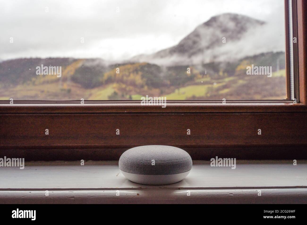 Smart speaker in home interior Stock Photo