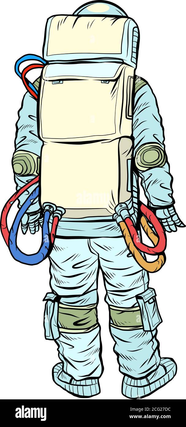 Astronaut stands with his back Stock Vector