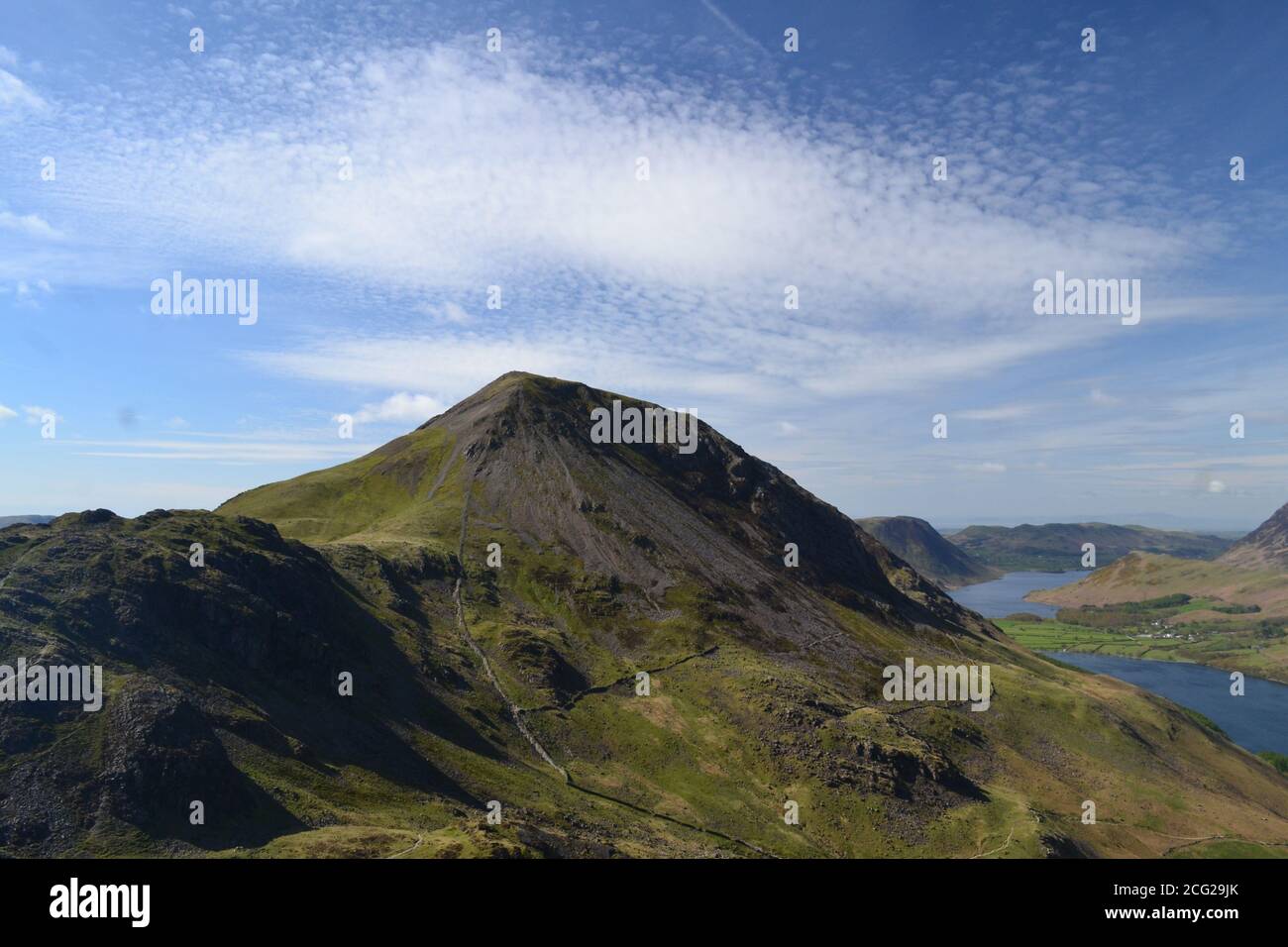 High Stile standing guard over Buttermere and Crummock water Stock Photo