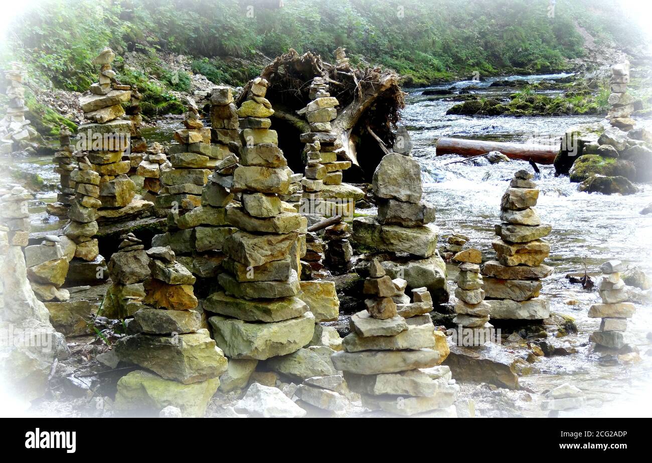 Rock Cairns in a Stock Photo Alamy
