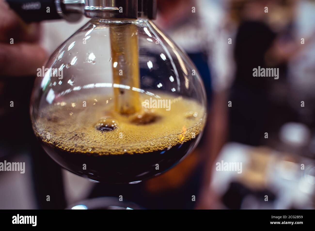Coffee syphon, specialty brew alternative method. Stock Photo