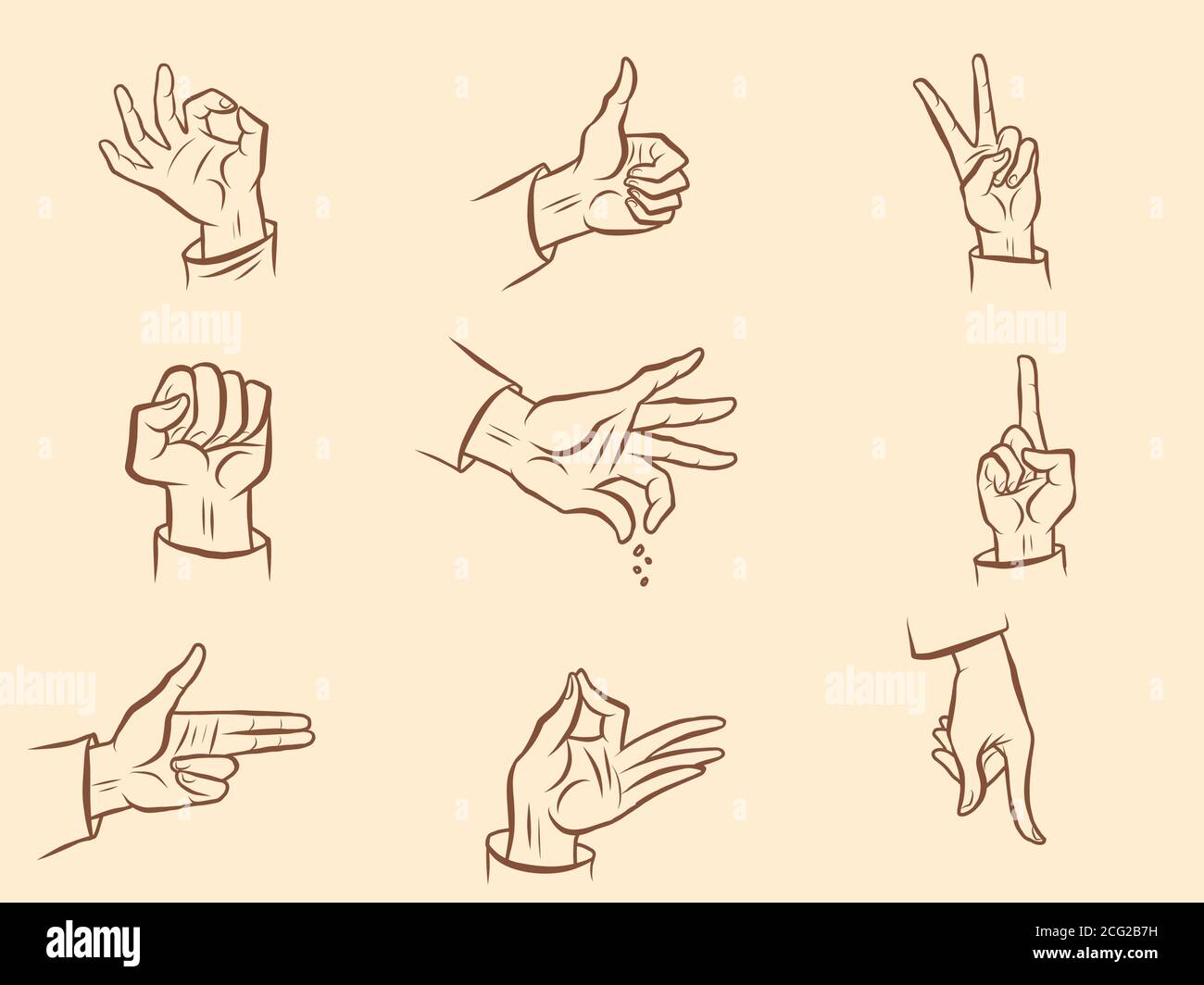 Hand Gestures PNG Image Hand Drawing Of Various Gesture Vectors Hand  Gesture Posture PNG Image For Free Download