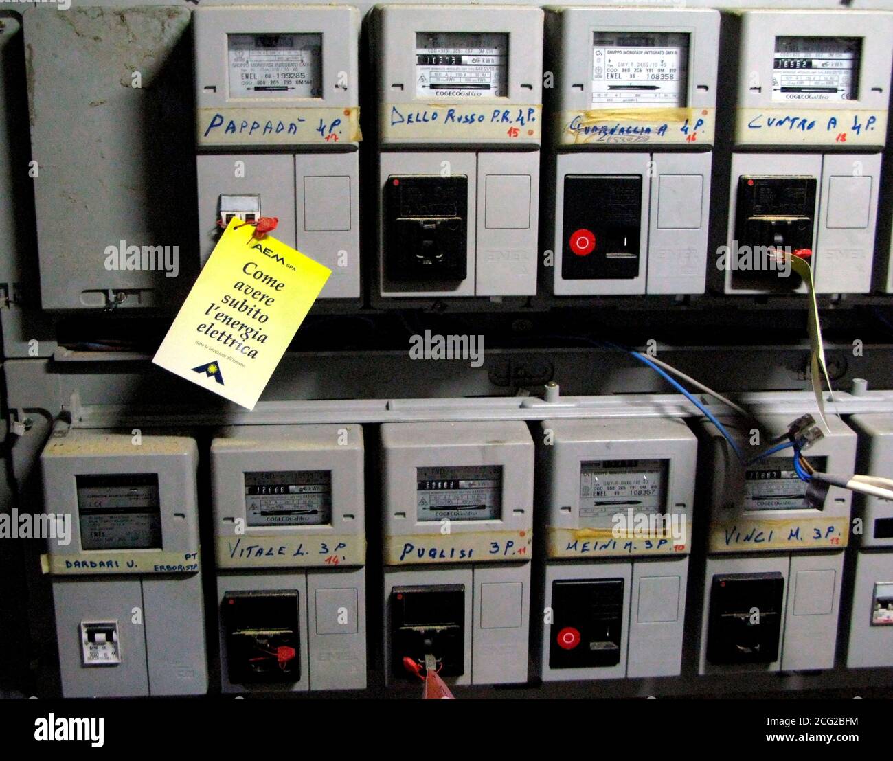 electric meters Stock Photo