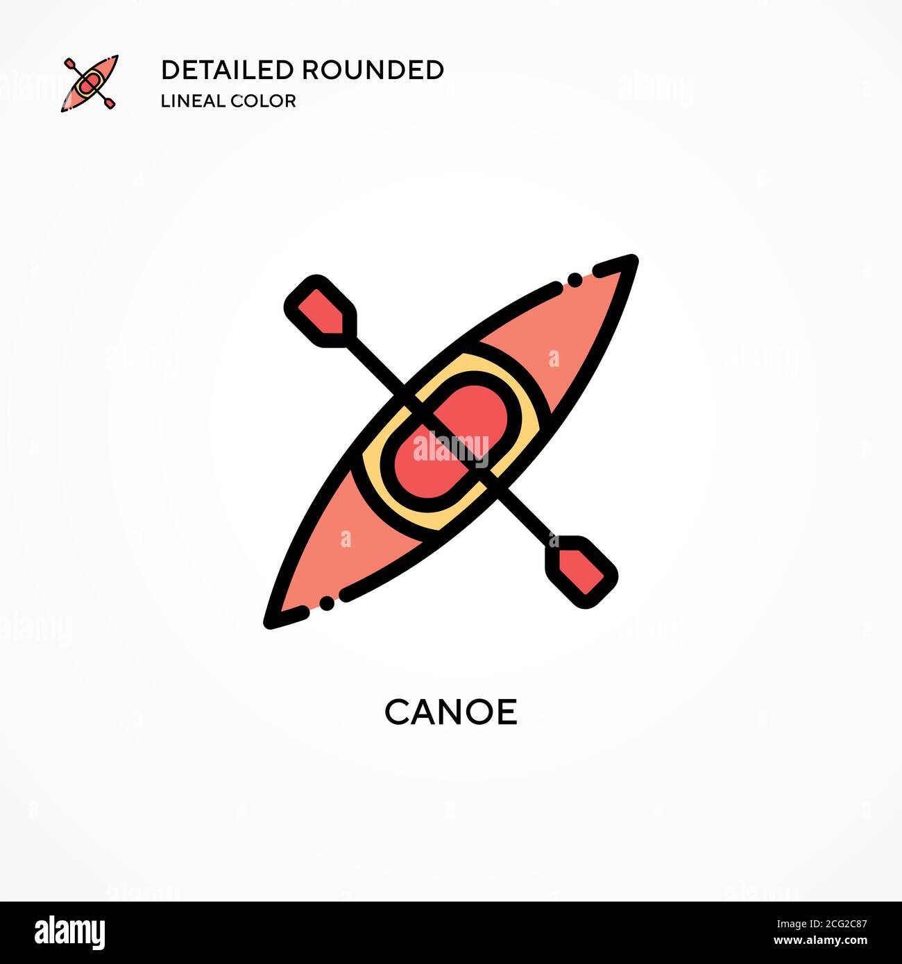 Canoe vector icon. Modern vector illustration concepts. Easy to edit and customize Stock Vector