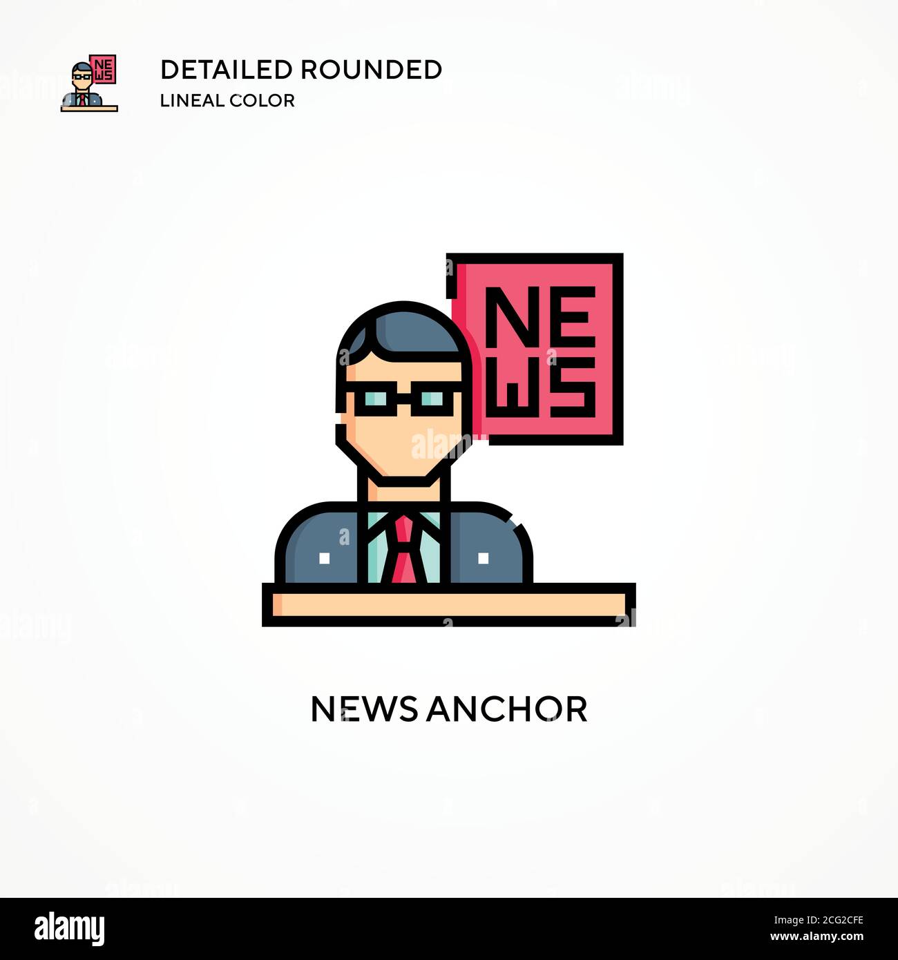 News anchor vector icon. Modern vector illustration concepts. Easy to edit and customize. Stock Vector