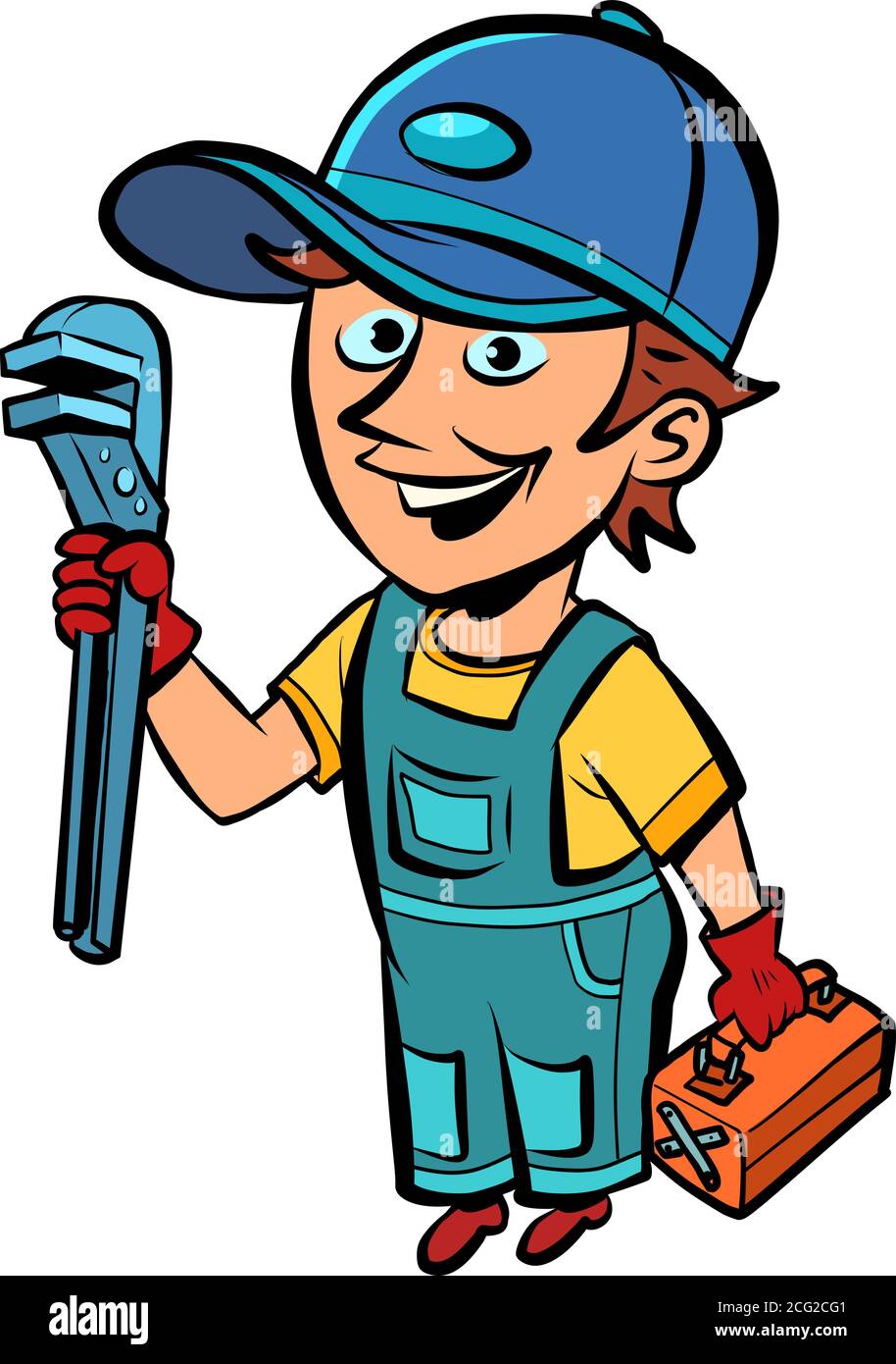 plumber repairman, professional Stock Vector