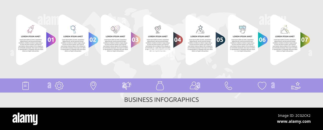 Infographics triangles with 7 steps, labels. Vector template uses for ...