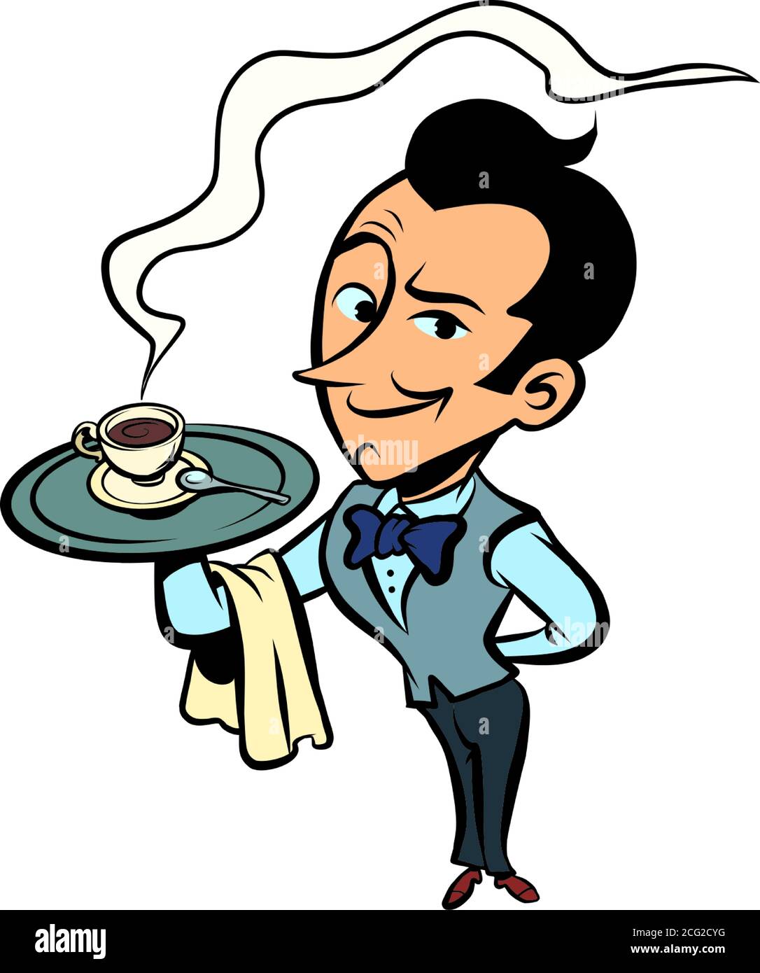 waiter with a Cup of coffee or tea Stock Vector