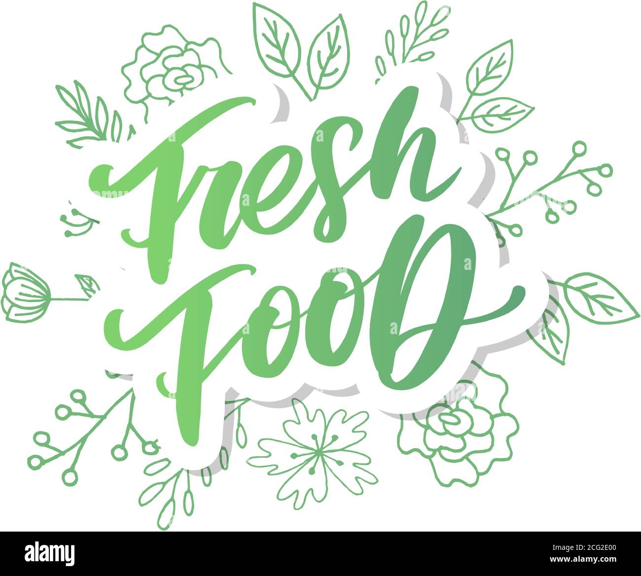 Vector illustration, food design. Hand lettering for restaurant, cafe ...