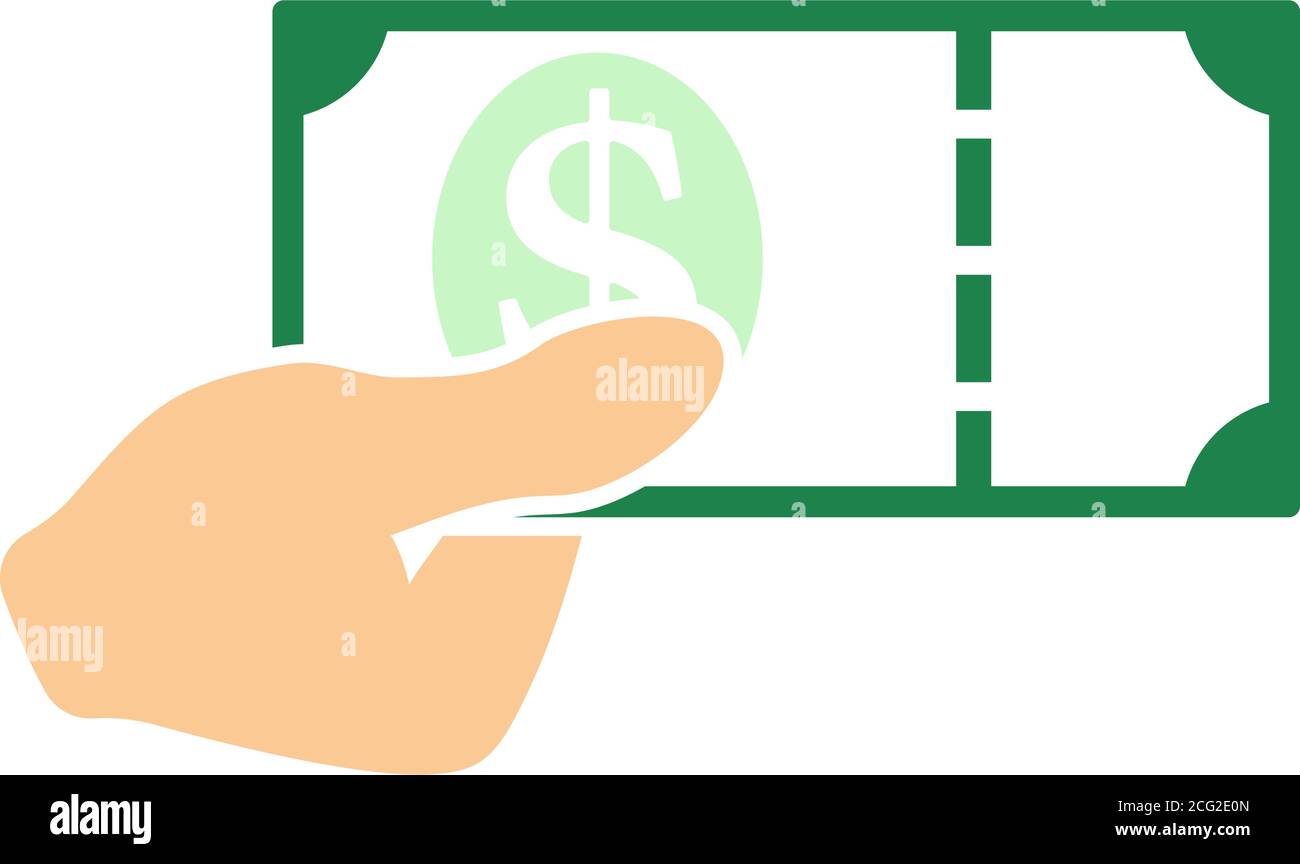 Hand Holding Money Icon. Flat Color Design. Vector Illustration Stock ...
