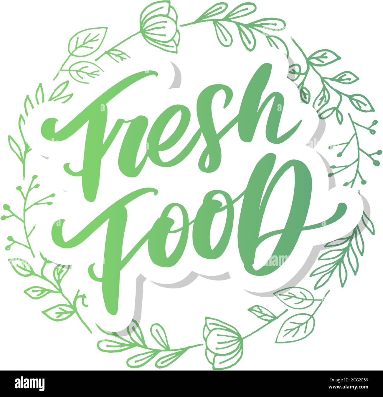 Vector illustration, food design. Hand lettering for restaurant, cafe ...