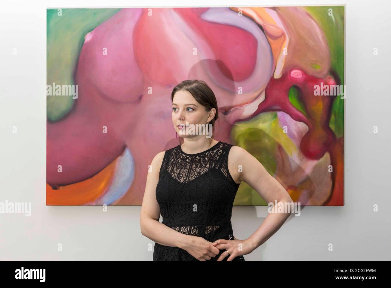 Edinburgh , United Kingdom. 09 September, 2020 Pictured: Curator and one of the artists, Rhiannon Rebecca Salisbury with her work Lilith. Ancient Deities is a brand-new group exhibition featuring mixed media work by eighteen emerging artists at Edinburgh’s Arusha Gallery from 10 September to 18 October.  Credit: Rich Dyson/Alamy Live News Stock Photo