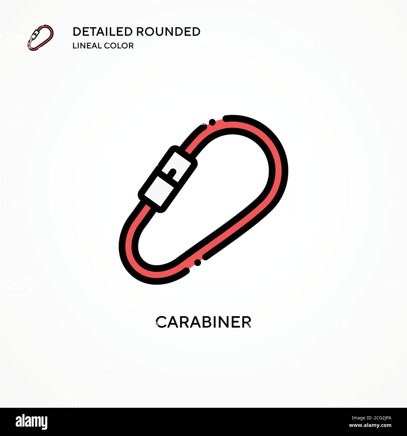 Carabiner vector icon. Modern vector illustration concepts. Easy to edit and customize. Stock Vector
