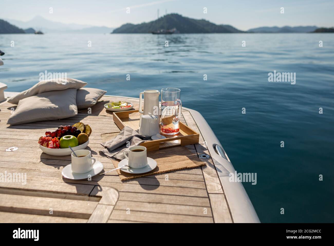 breakfast on yacht