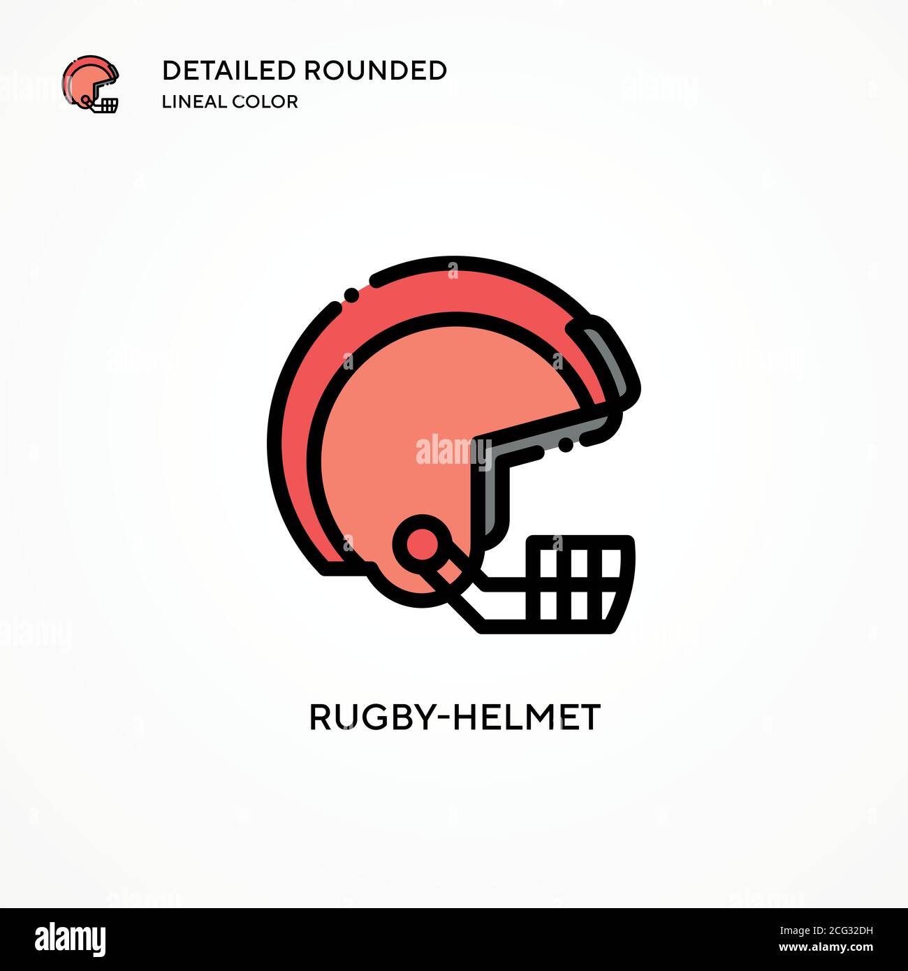 Rugby-helmet vector icon. Modern vector illustration concepts. Easy to ...