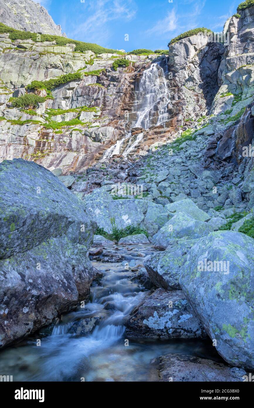 High Tatras - The waterfall Skok - Slovakia - Mlynicka dolina valley Stock Photo