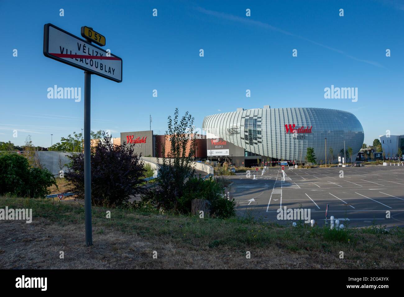 Vélizy-Villacoublay, France - July 19, 2020: Exterior view of Westfield