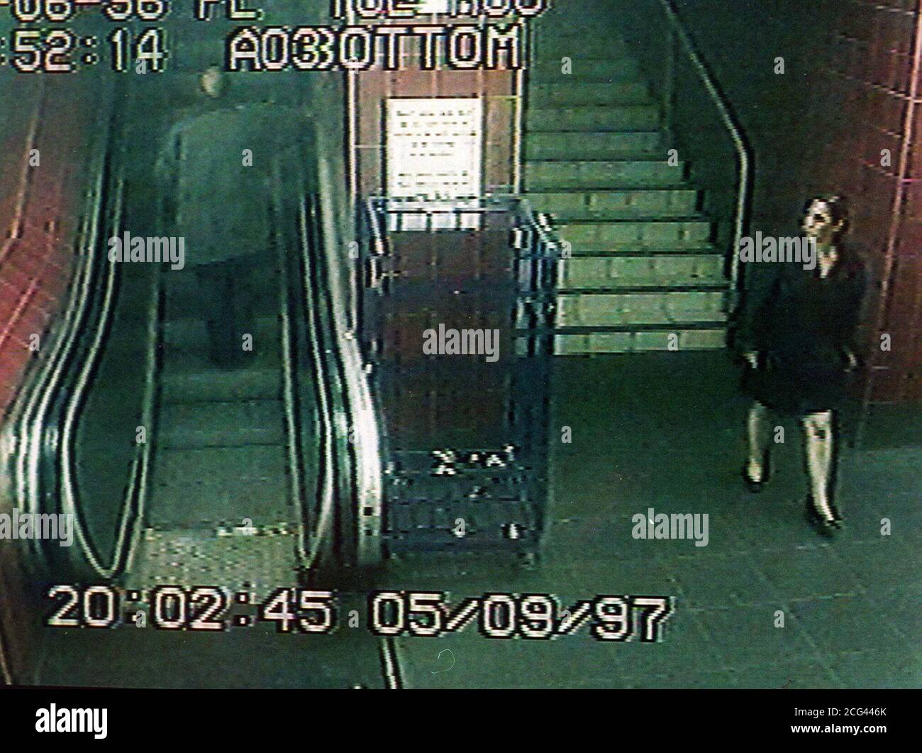 A CCTV picture showing Rachel Barraclough, the last picture before she was murdered  in Wakefield on Saturday night.  The 18-year-old, who was found stabbed to death on wasteland on the same night, was filmed taking  40 in cash from a minibank machine before leaving a bus station.   Rachel, dressed in black, is pictured walking down steps at Bradford Interchange before she left the bus and train station at 8.04pm on Friday. She had been dropped off there by taxi. See PA Story POLICE Rachel. Stock Photo