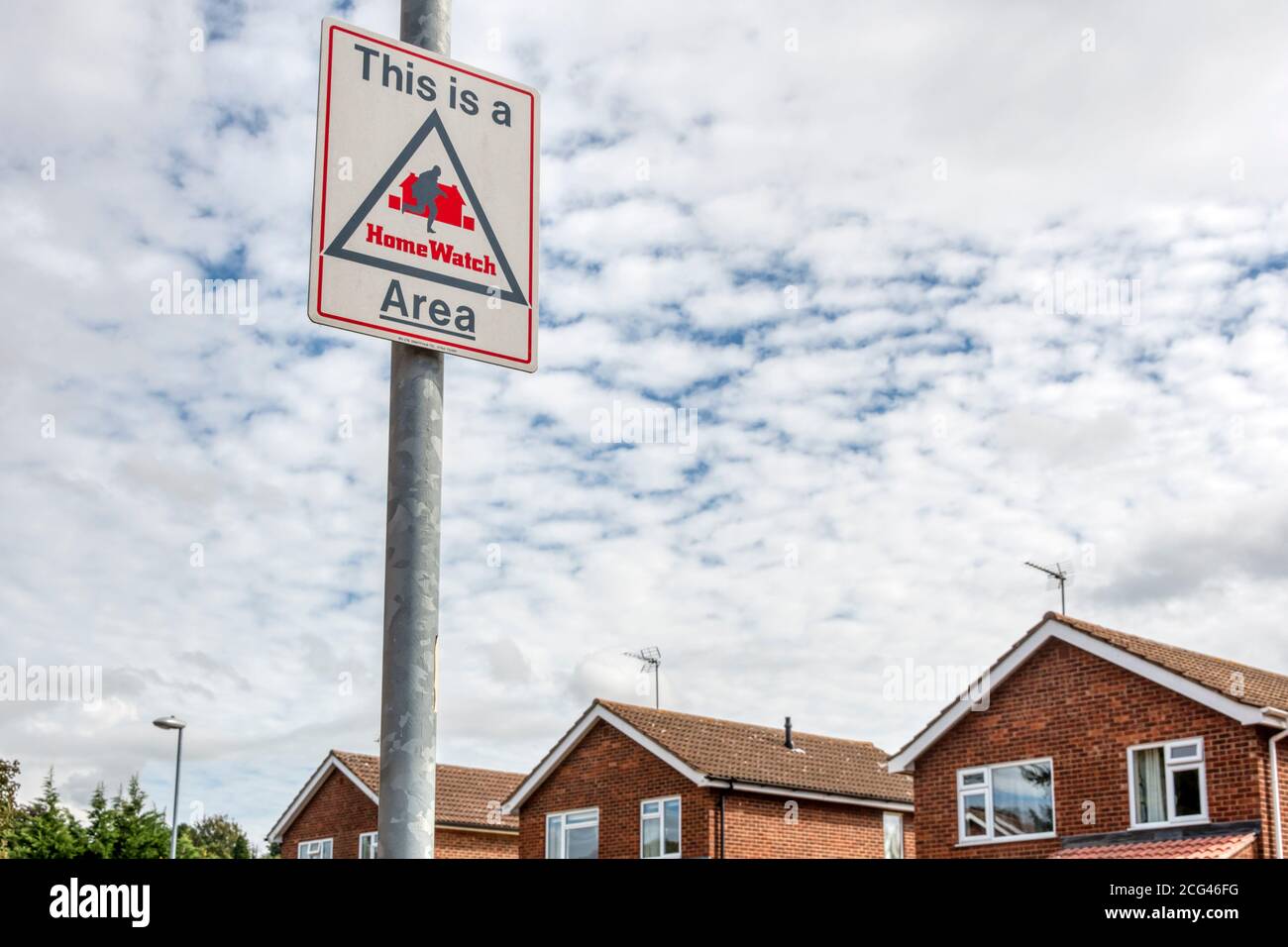 This is a HomeWatch area sign in a residential street. Stock Photo