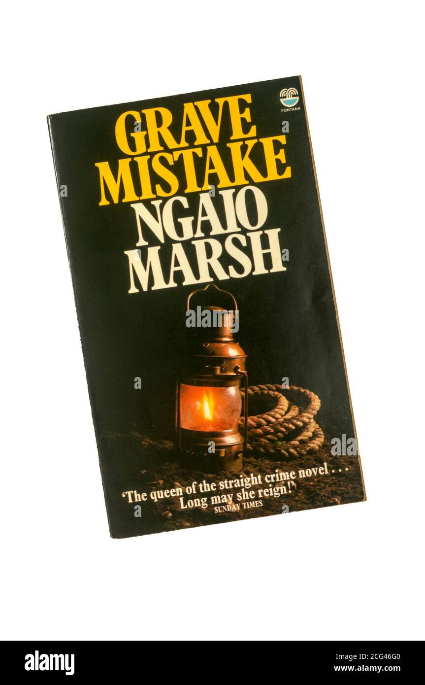 A paperback copy of Grave Mistake by Ngaio Marsh. It was the 30th to feature her detective Roderick Alleyn & was published in 1978. Stock Photo