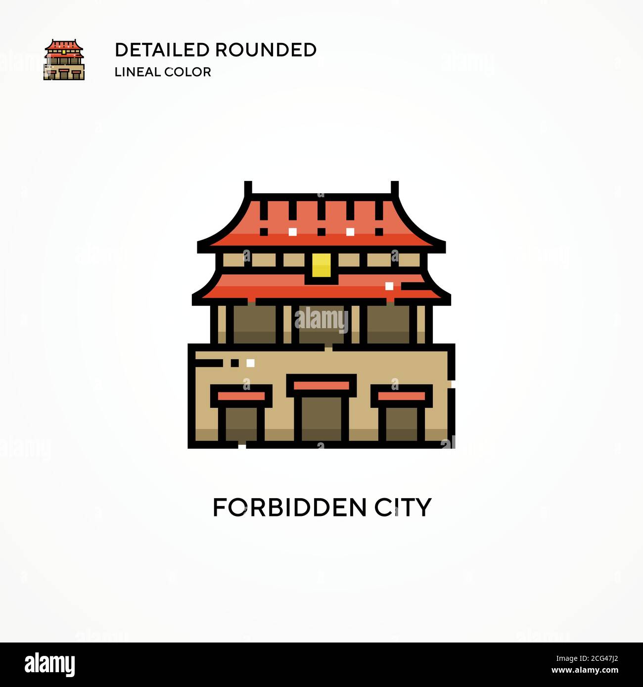 Forbidden city vector icon. Modern vector illustration concepts. Easy to edit and customize. Stock Vector
