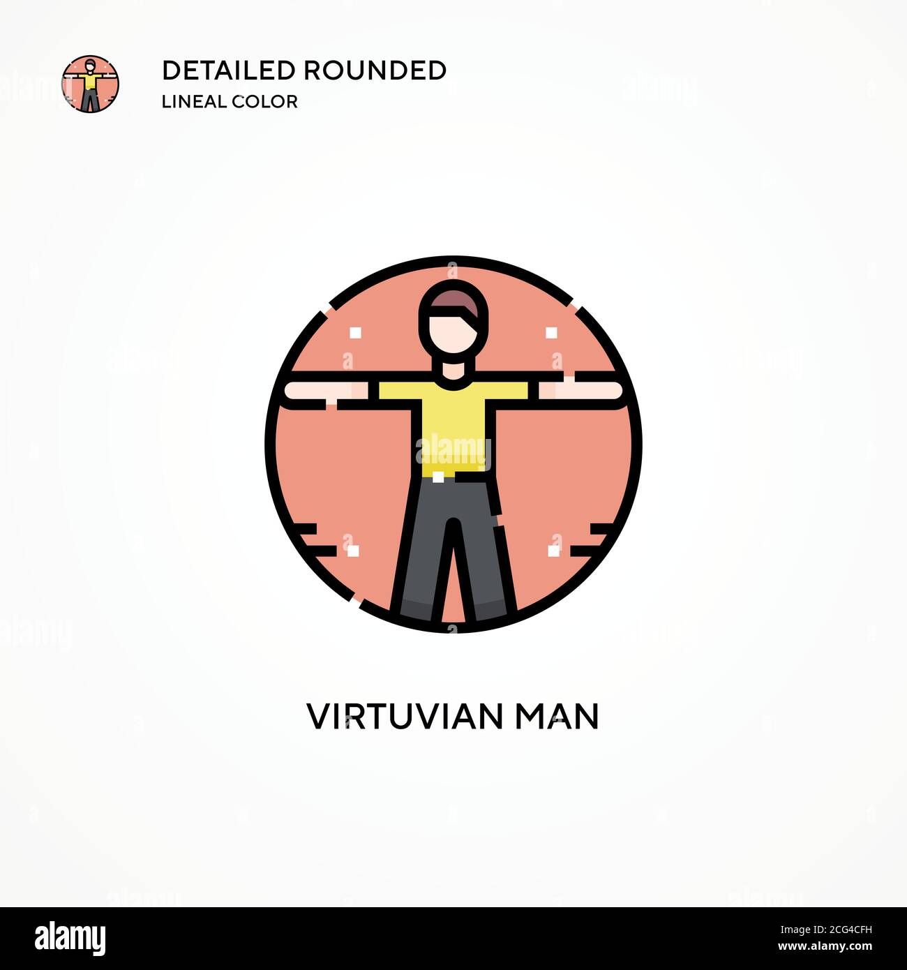 Virtuvian man vector icon. Modern vector illustration concepts. Easy to edit and customize. Stock Vector