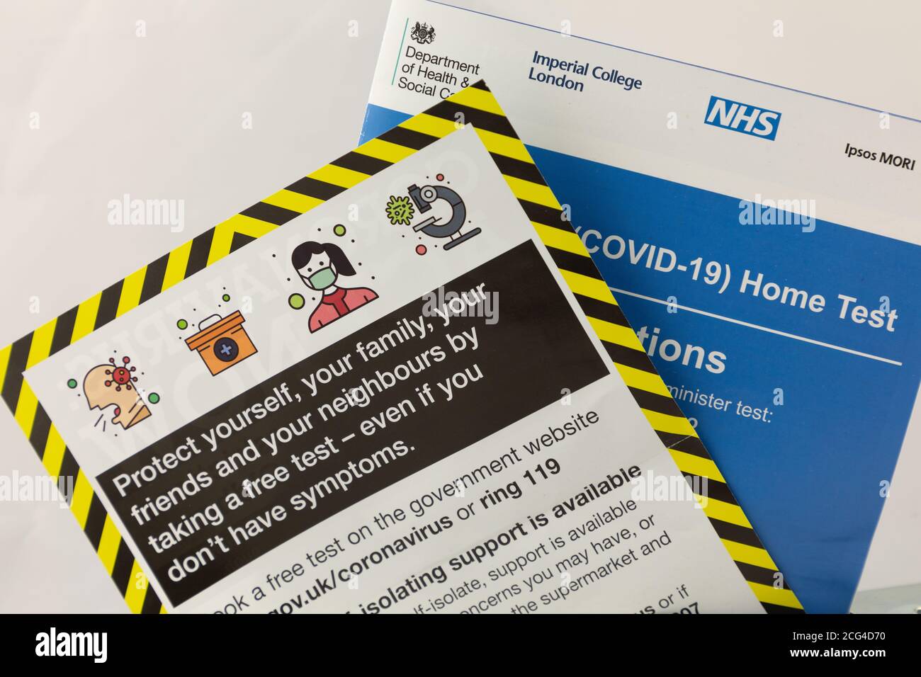 Information leaflets from central and regional governments passing on advice about Coronavirus, Oldham, England, UK Stock Photo