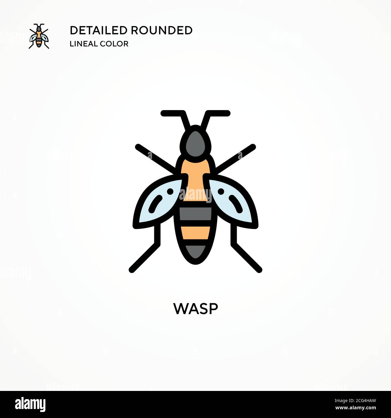 Wasp vector icon. Modern vector illustration concepts. Easy to edit and customize. Stock Vector