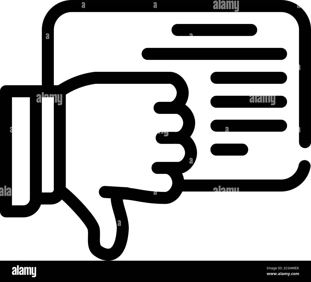 review with dislike line icon vector illustration Stock Vector Image ...