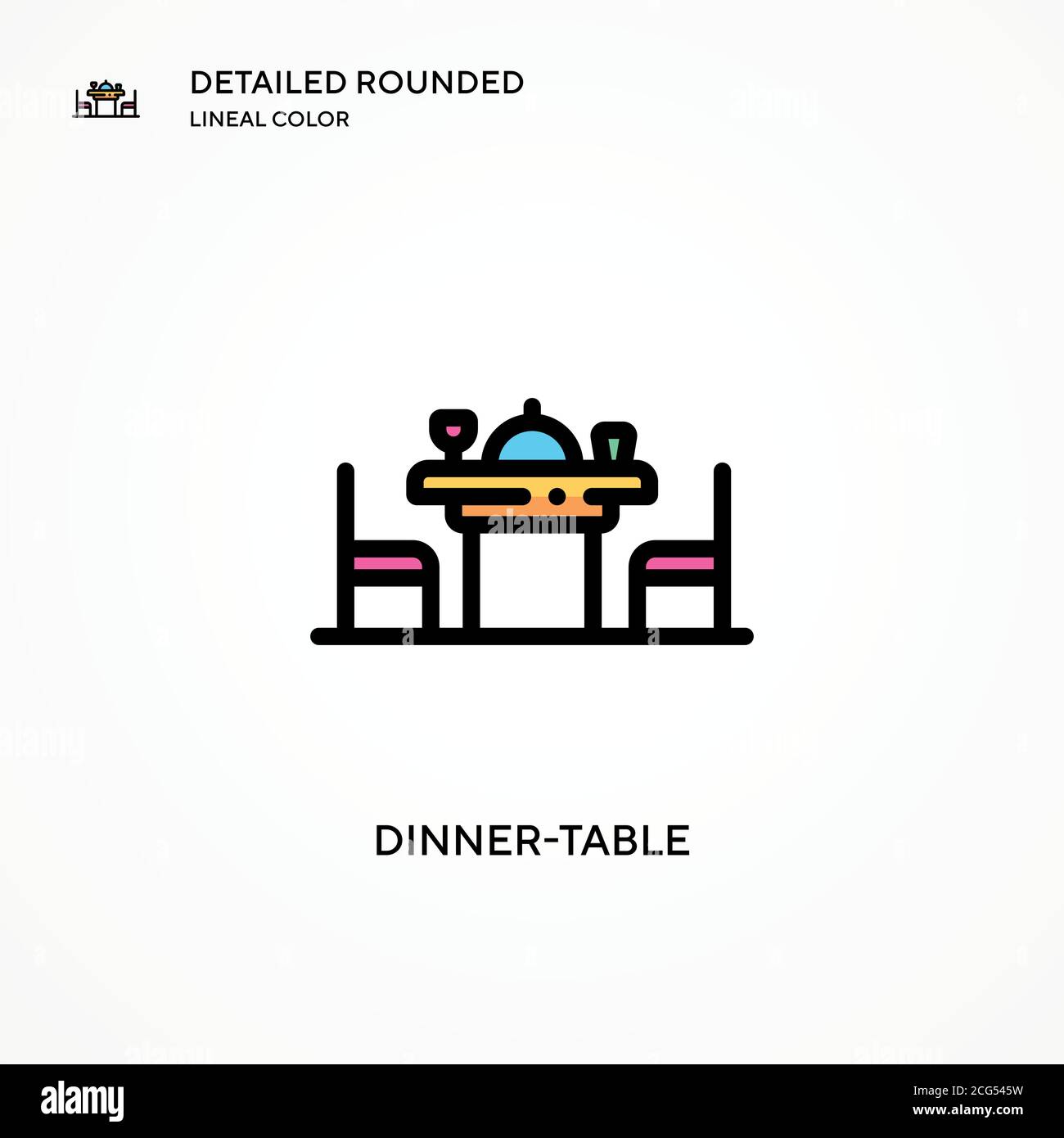 Dining table people top view Stock Vector Images - Alamy
