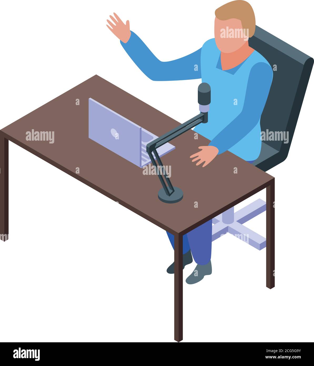 Podcast icon, isometric style Stock Vector