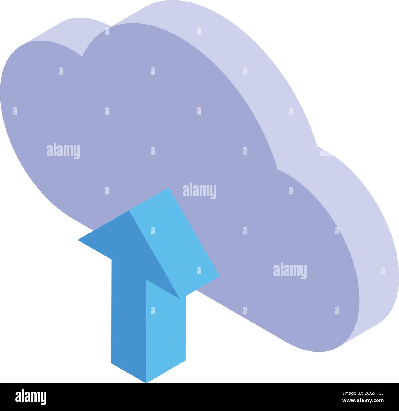 Outsource upload cloud icon, isometric style Stock Vector