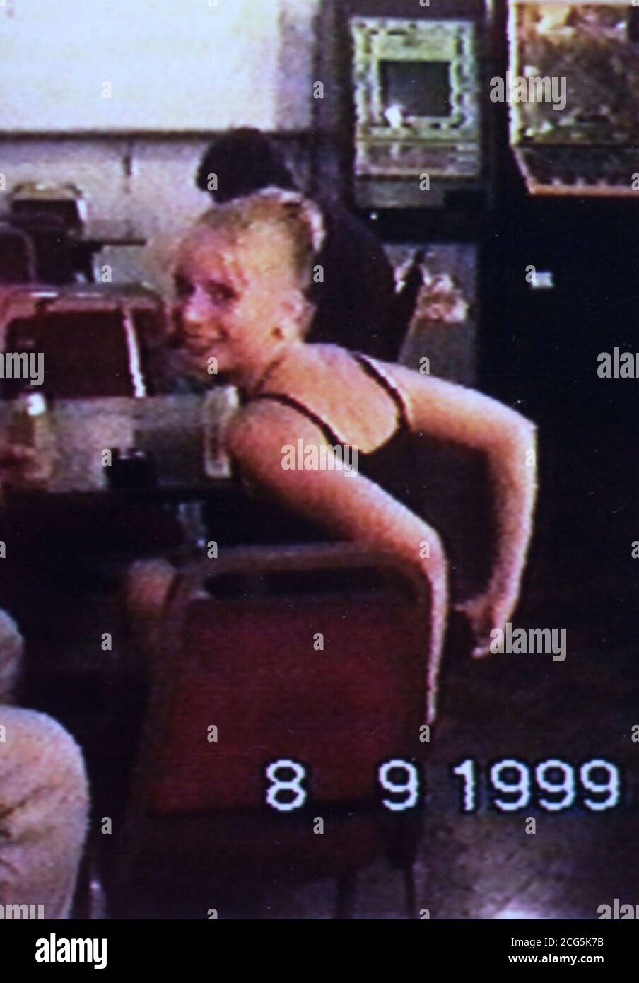 Video still picture of murder victim Vicky Hall, taken at the Bandbox nightclub in Felixstowe, two weeks before her disappearance. Detectives investigating the case hope that publication of footage will lead to the identification of Vicky's killer. Stock Photo