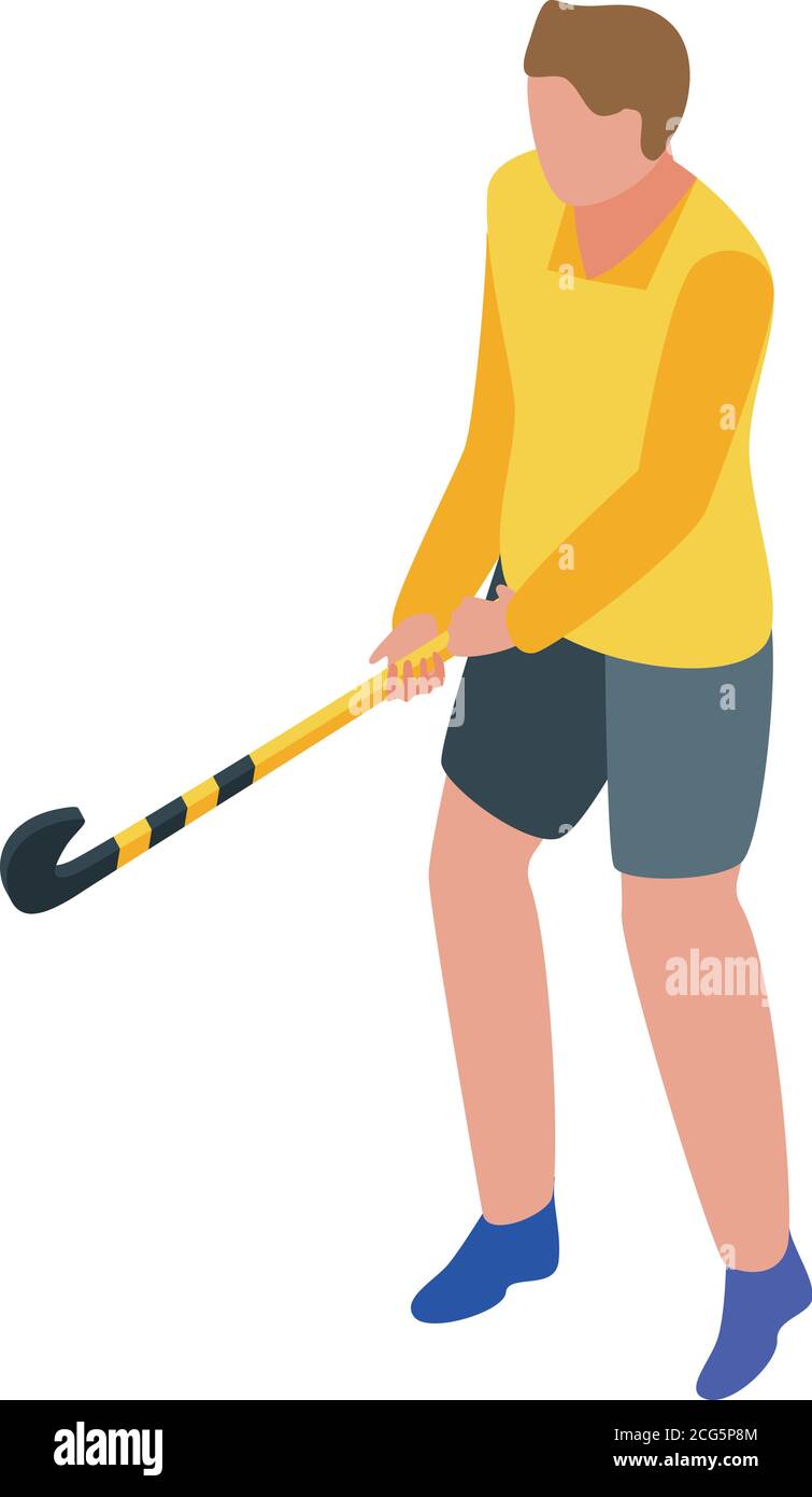 Hurling player icon, isometric style Stock Vector