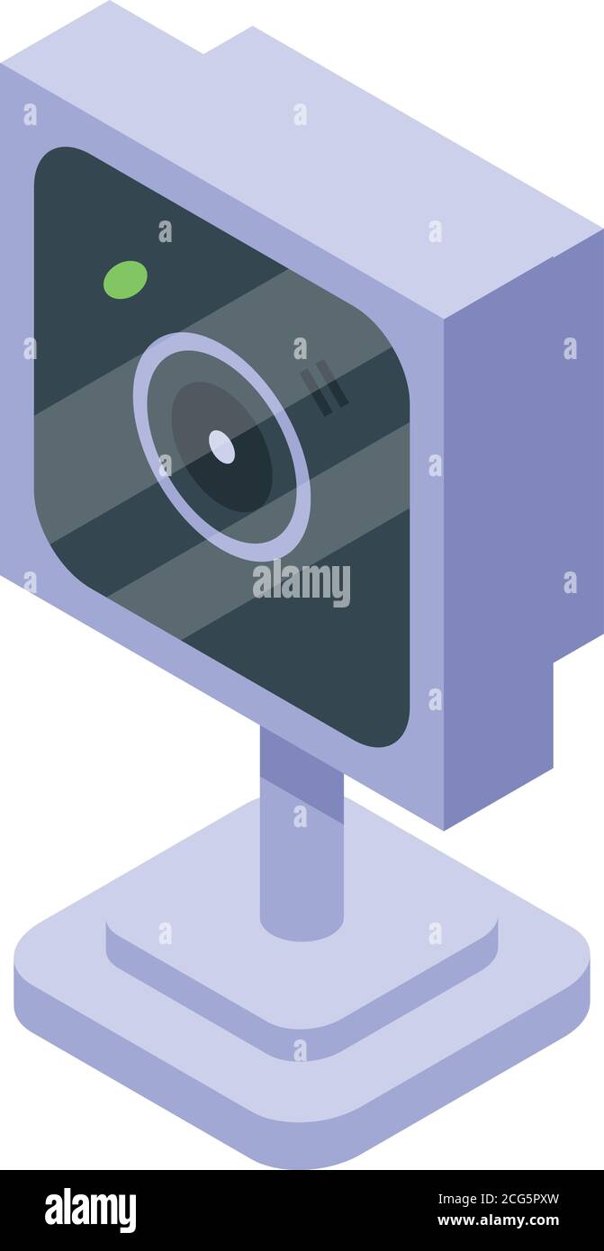 Video call camera icon, isometric style Stock Vector