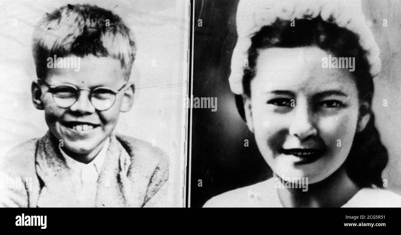 A composite picture of 12 year old Keith Bennett (L) and 16 year old Pauline Reade, who went missing around 30 years ago at the time of the Moors Murders. Myra Hindley and her lover Ian Brady were jailed in 1966 for the Moors murders.  * Pauline Read's body was found on Saddleworth Moor, it was confirmed 03/07/1987. Stock Photo
