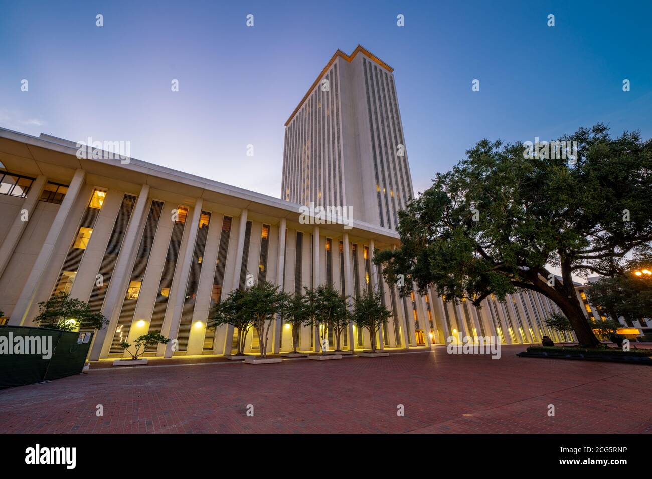 Architecture Tallahassee FL Florida State Capitol Building at twilight Stock Photo