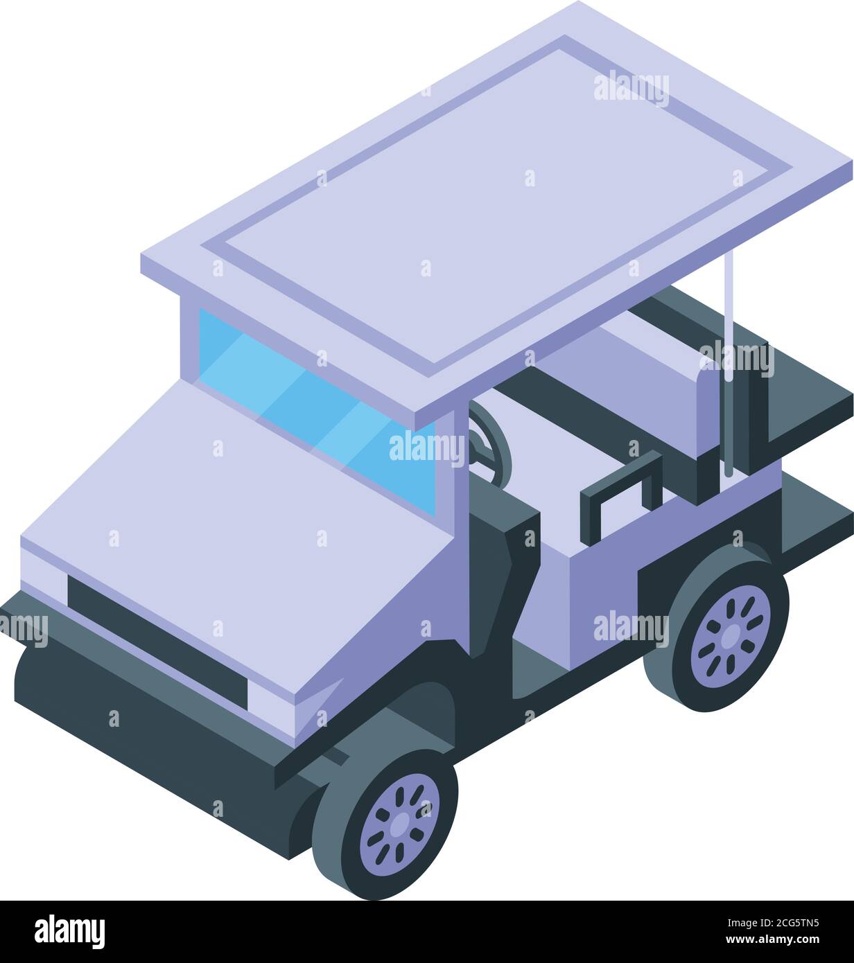 Activity golf cart icon, isometric style Stock Vector