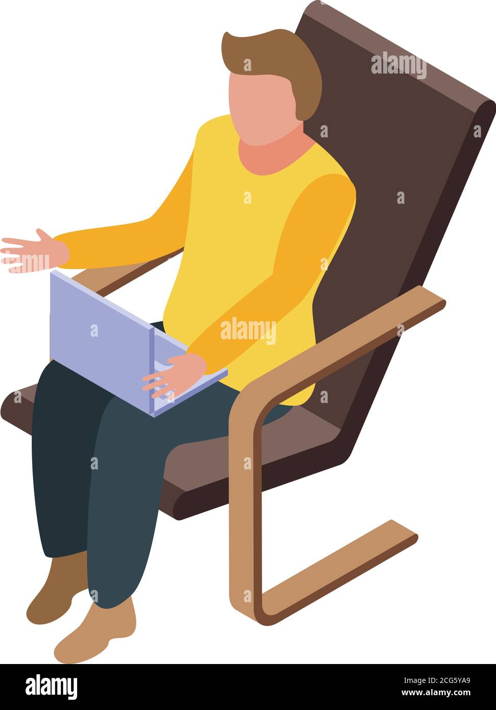 Outsource working icon, isometric style Stock Vector