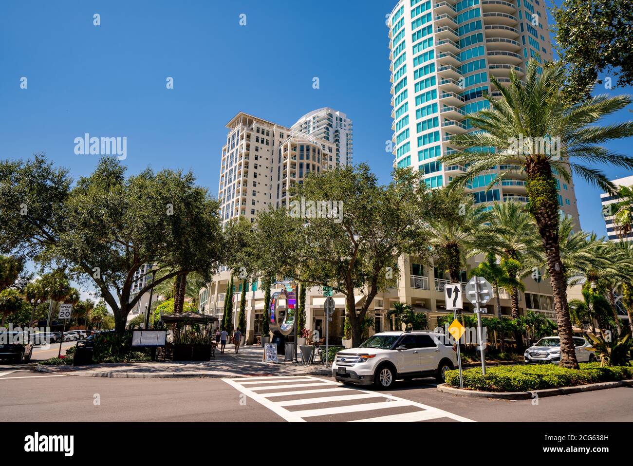Photo of scene at Beach Drive St Petersburg FL USA on a nice colorful day Stock Photo