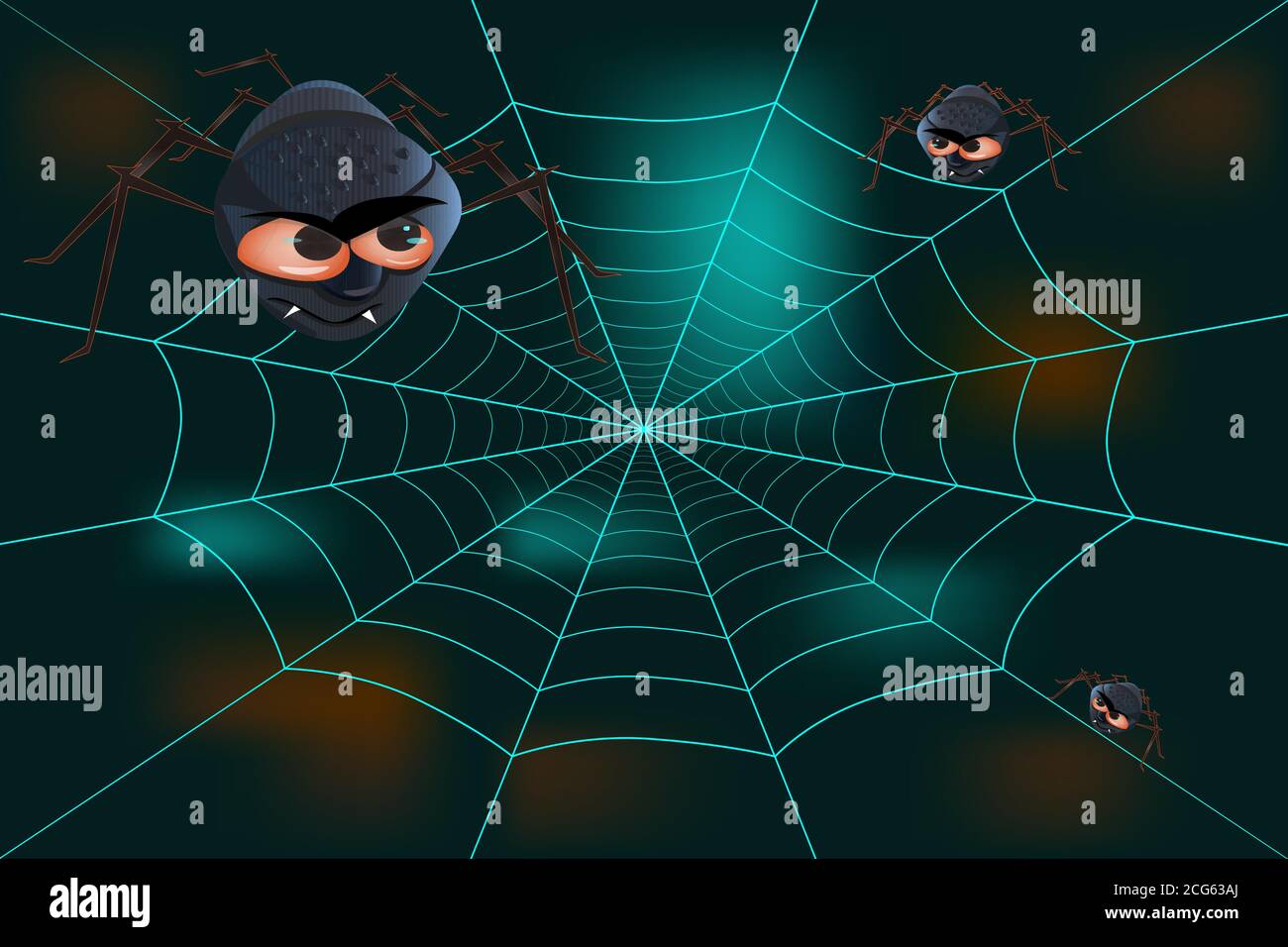 Halloween banner with spiders and spiderweb. Halloween sale background ...