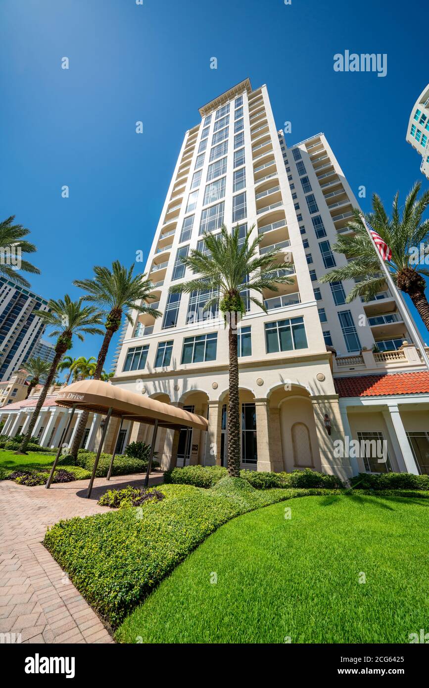 Photo of Florencia Owners Association condominium at 100 Beach Drive St Petersburg Florida USA Stock Photo
