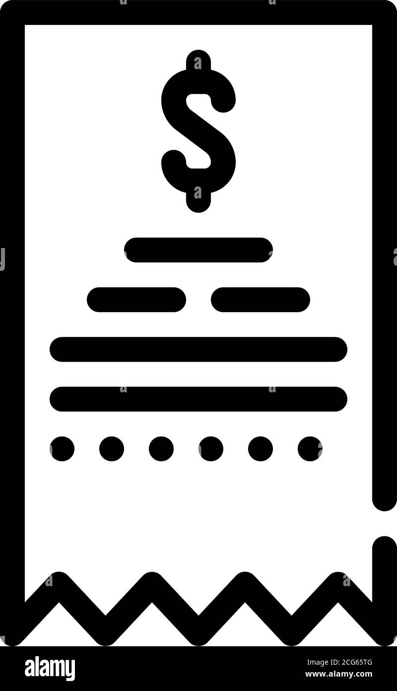 payment receipt line icon vector isolated illustration Stock Vector ...
