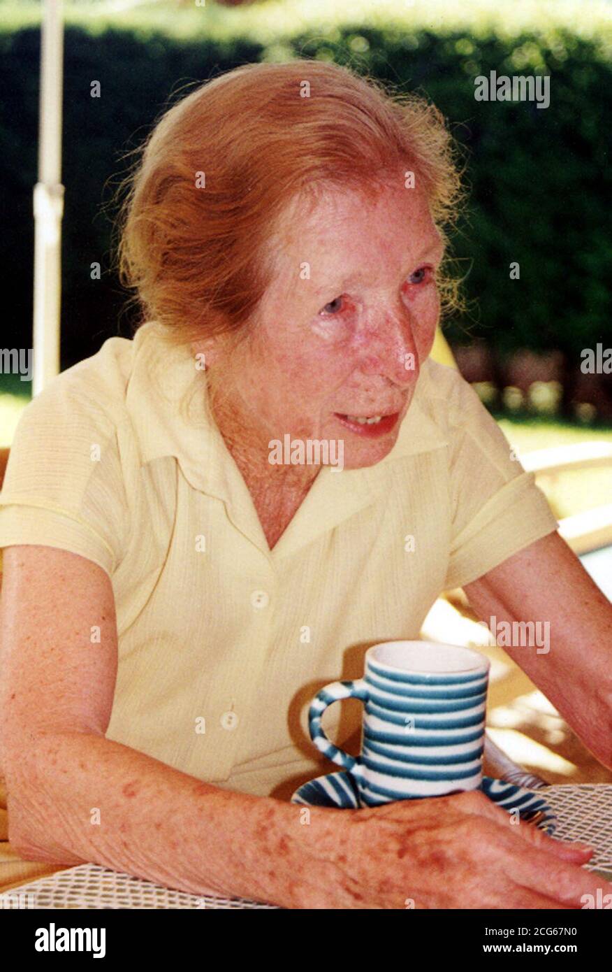 Undated collect photo of Edith Chapman, 87, of Chester Road, Hazel Grove, Greater Manchester who is in a critical condition with multiple fractures to her head and body after being clubbed and kicked by a burglar who broke into her home.   * Police were continuing their hunt for the cowardly thug who blinded the fragile pensioner in an attack which police described as 'cruel beyond belief.' Stock Photo