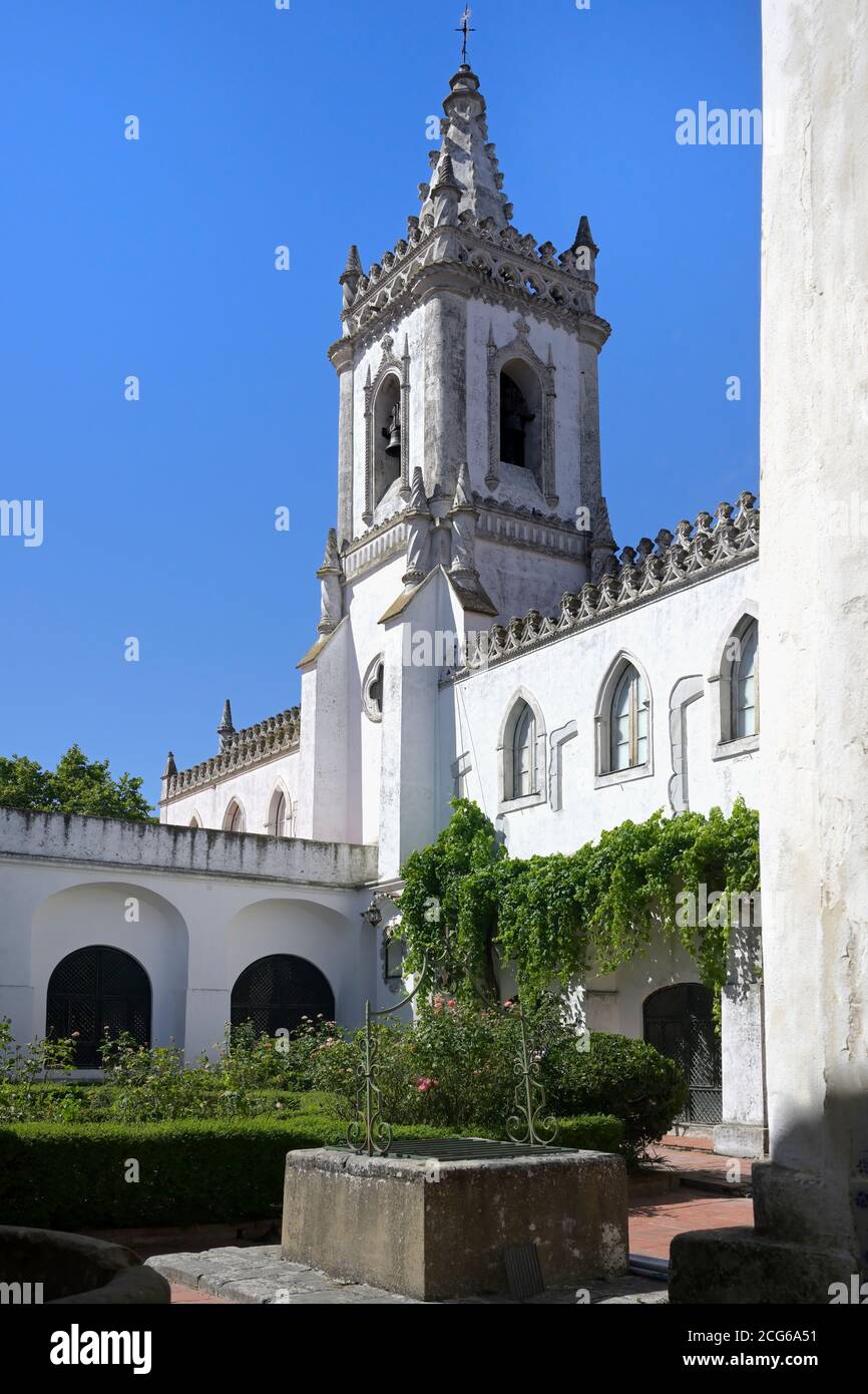 Nossa Senhora da Conceição Convent, Rainha Dona Leonor museum, Courtyard and bell tower, Beja, Alentejo, Portugal Stock Photo