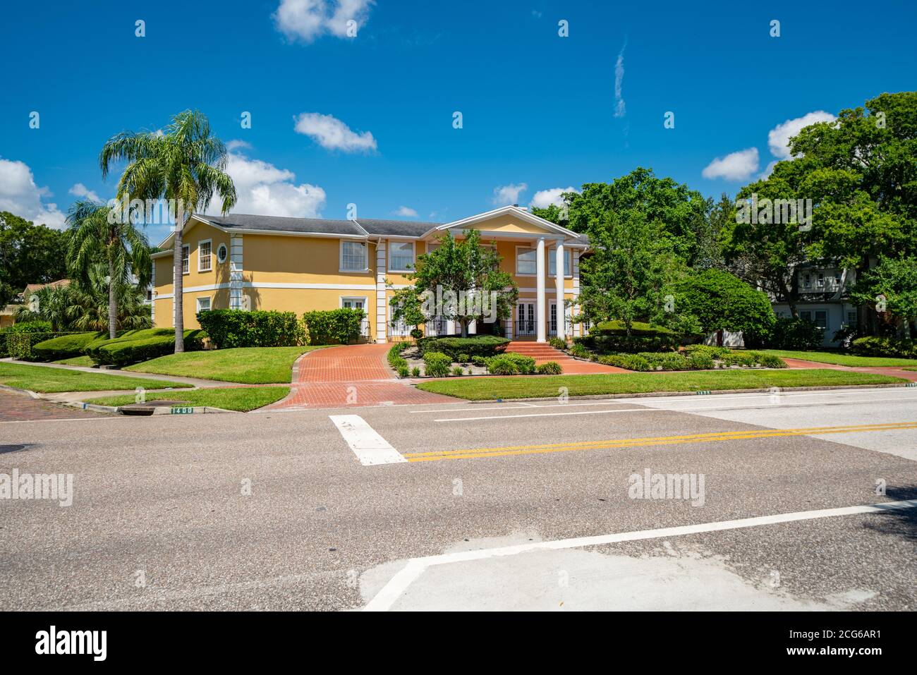 Photo of luxury residential homes in the historic old northeast St Petersburg Florida USA Stock Photo