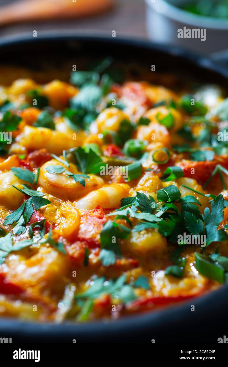 Moqueca of shrimps, Brazilian dish Stock Photo