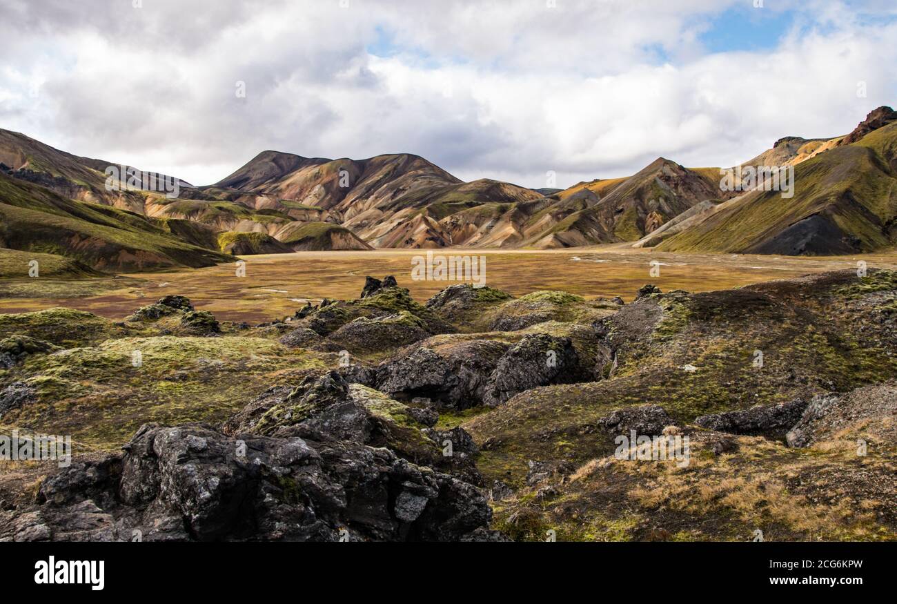 Landmannalaugar, one of the most famous destinations in the icelandic Ighlands Stock Photo